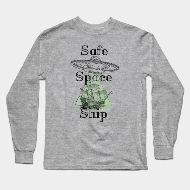 Safe Space Ship Long Sleeve T-Shirt by Jen Talley Design